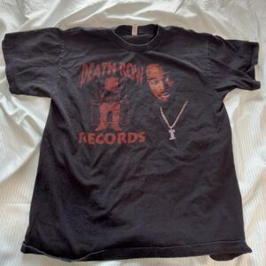 Vintage Tupac Death Row Records black t-shirt with graphic, size L